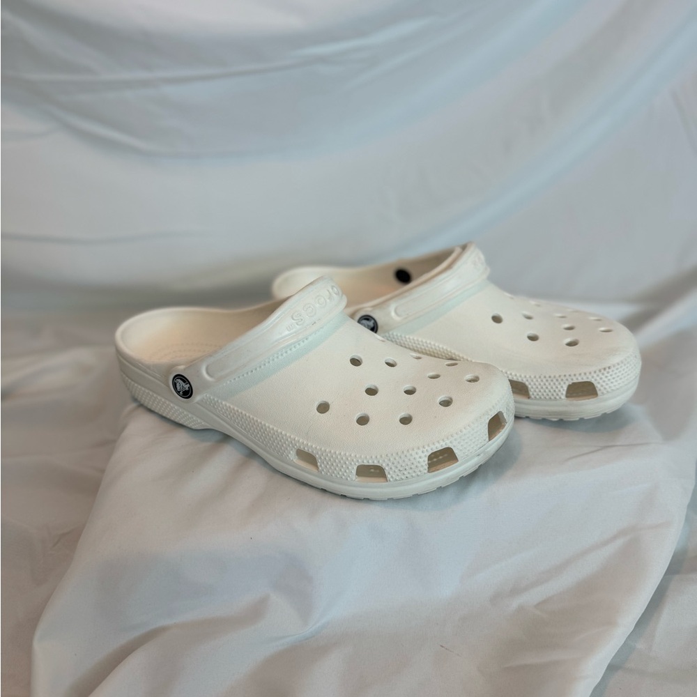 White Crocs Size 10 womens or 8 mens.